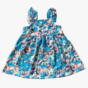 Unbranded Boutique Girls Spring/Summer Dress Blue White Flowers Sz 100 (3-4Y)